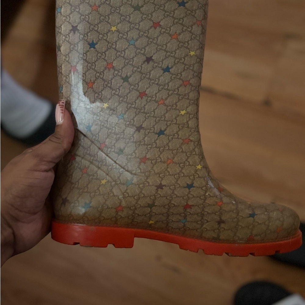 Gucci Monogram Rain Boots with Multicolor